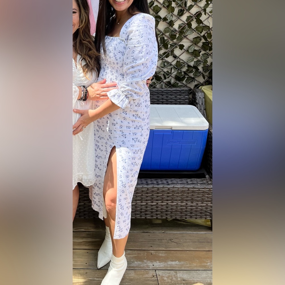 Reformation inspired floral dress